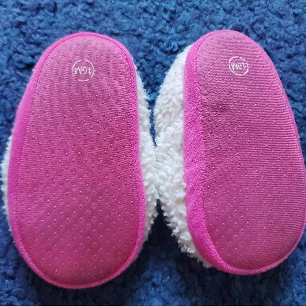 Tucker + Tate Sheep White and Pink Kids Slippers Size 10M
